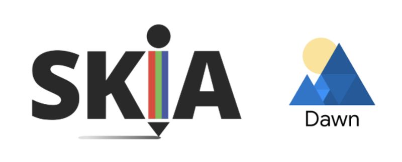 Skia and Dawn logos Skia and Dawn logos