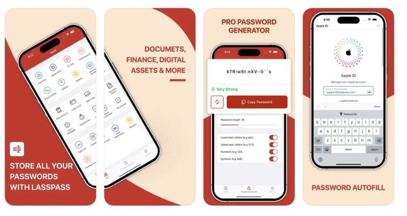 App Store page for Lass Pass, copies all the colors and styling for popular password manager Last Pass. App Store page for Lass Pass, copies all the colors and styling for popular password manager Last Pass.